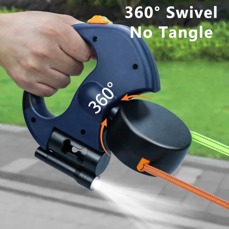 Tangle-Free Retractable Double Dog Leash with LED