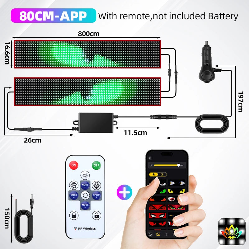LED Pixel Panel Light – APP-Controlled Truck Devil Eye Display