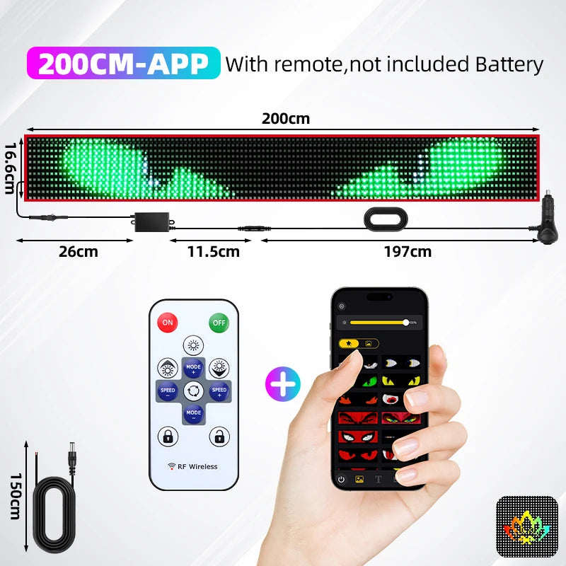 LED Pixel Panel Light – APP-Controlled Truck Devil Eye Display