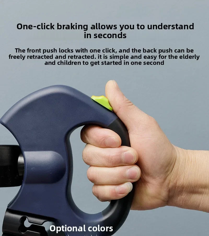 Tangle-Free Retractable Double Dog Leash with LED