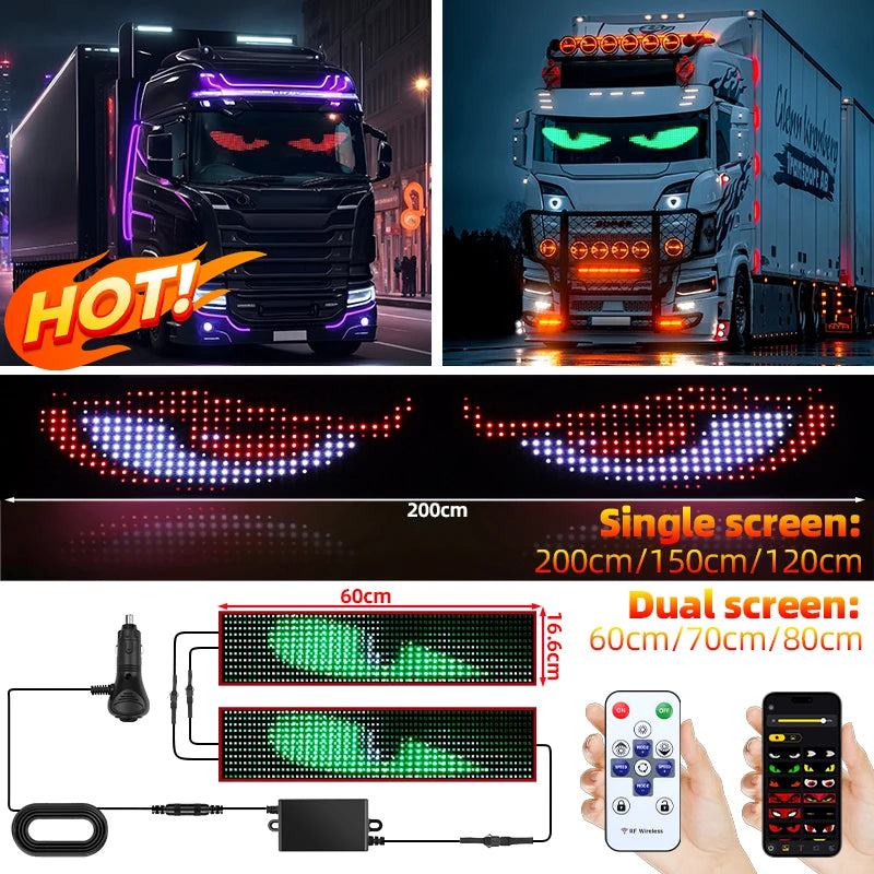 LED Pixel Panel Light – APP-Controlled Truck Devil Eye Display