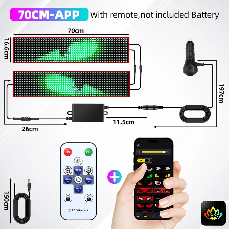 LED Pixel Panel Light – APP-Controlled Truck Devil Eye Display