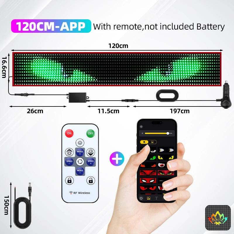LED Pixel Panel Light – APP-Controlled Truck Devil Eye Display