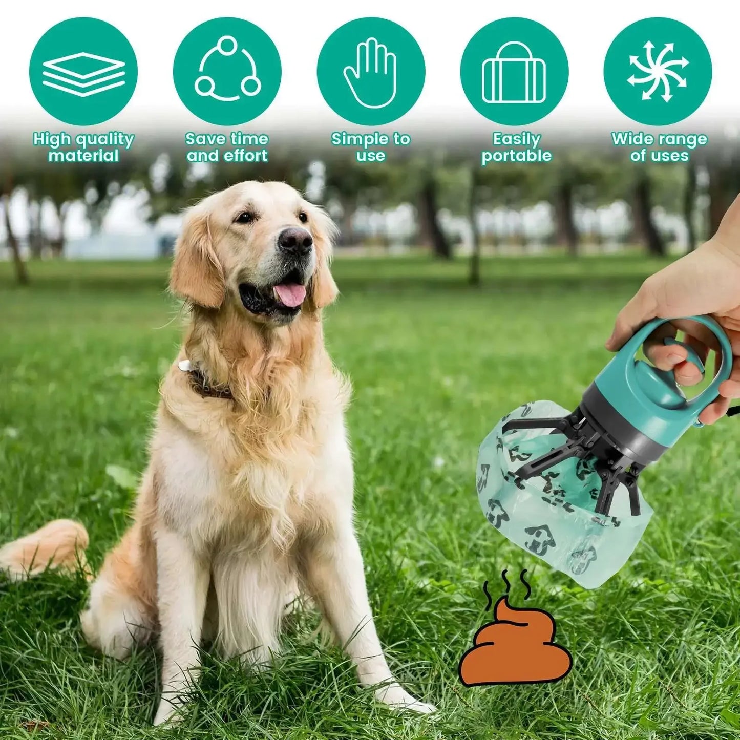 Portable Dog Pooper Scooper with Bag Dispenser