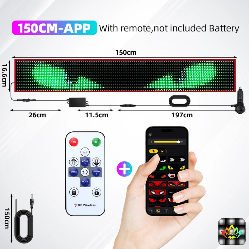 LED Pixel Panel Light – APP-Controlled Truck Devil Eye Display