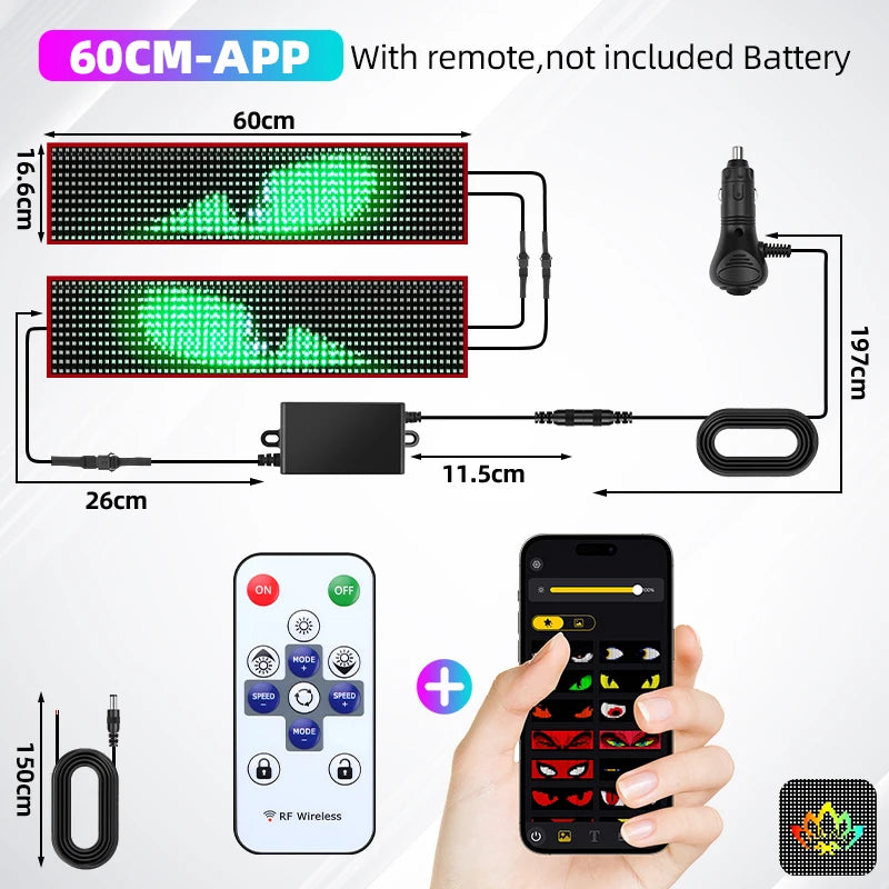LED Pixel Panel Light – APP-Controlled Truck Devil Eye Display
